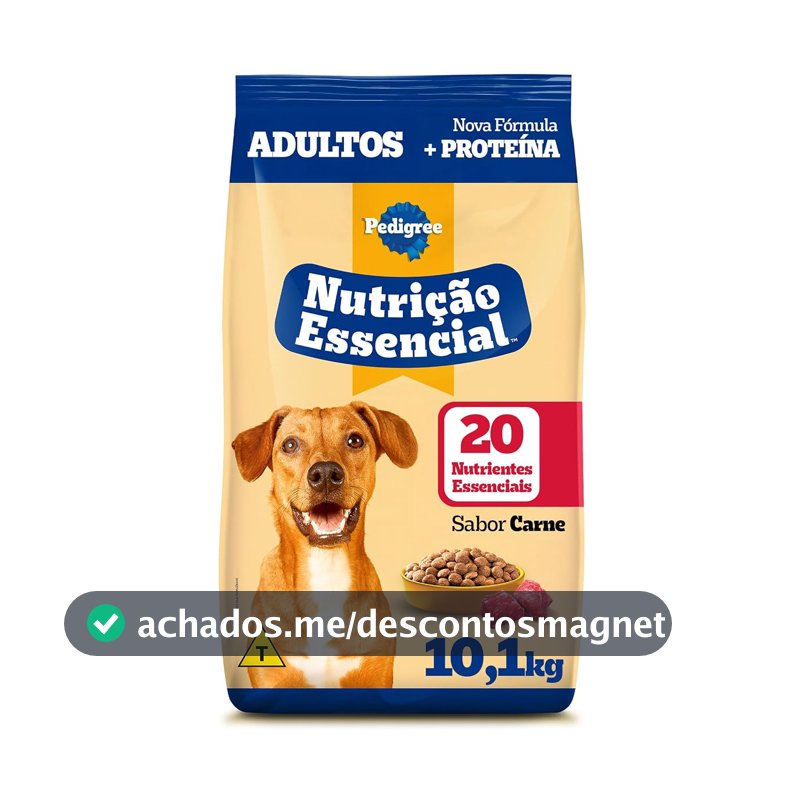 PEDIGREE Ração Nutrição Essencial Carne Para Cães Adultos 10.1kg