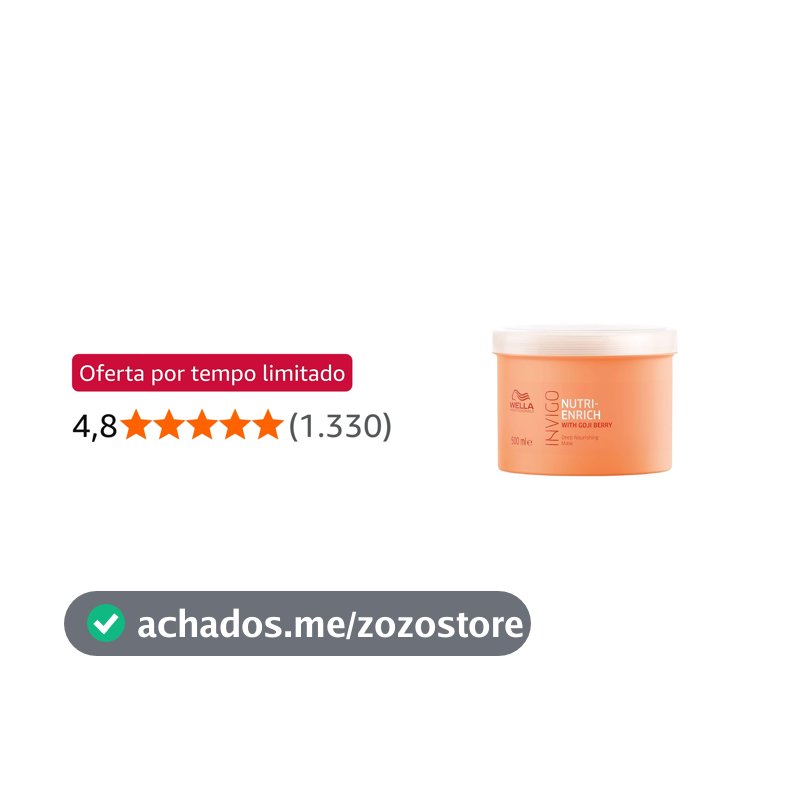 Wella Invigo Nutri-Enrich Máscara Capilar Nutrição Profunda 500ml