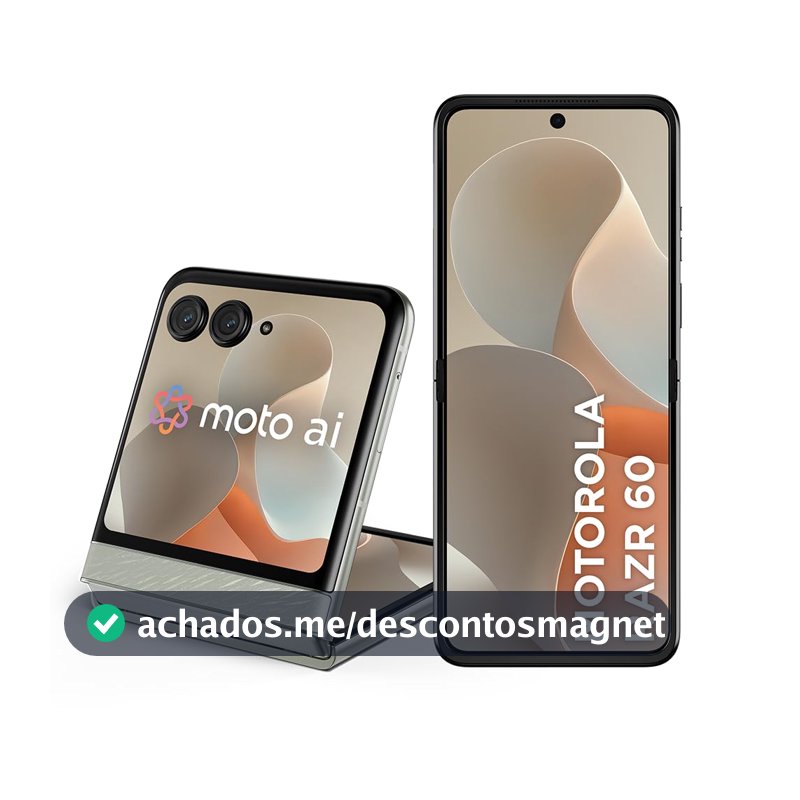 Smartphone Motorola Razr 60 256GB 12GB RAM, Tela Dobravel 6.9 pOLED, Camera IP48, Branco