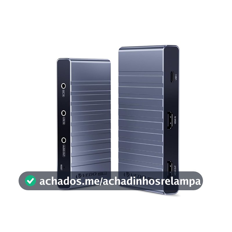 VEDO Placa de Captura de Vídeo de Canal Duplo, Captura 4K 60Hz HDR e Saída Loop, Taxa de Atualiza??o de 240Hz, Formato RGB24,Plug-and-Play para Jogos e Transmiss?es ao Vivo,Compatível com PC/Console