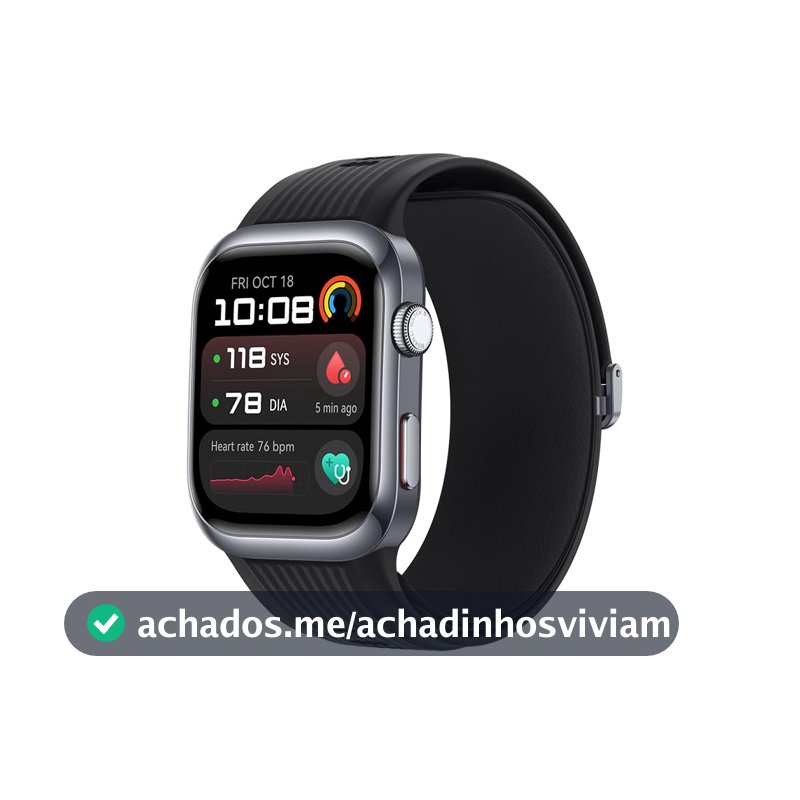 Smartwatch, HUAWEI Watch D2, Monitoramento da Pressão Arterial, Design Leve e Fino, Gerenciamento Completo de Saúde, Compatível com iOS e Android, Sistema GPS integrado, Preto