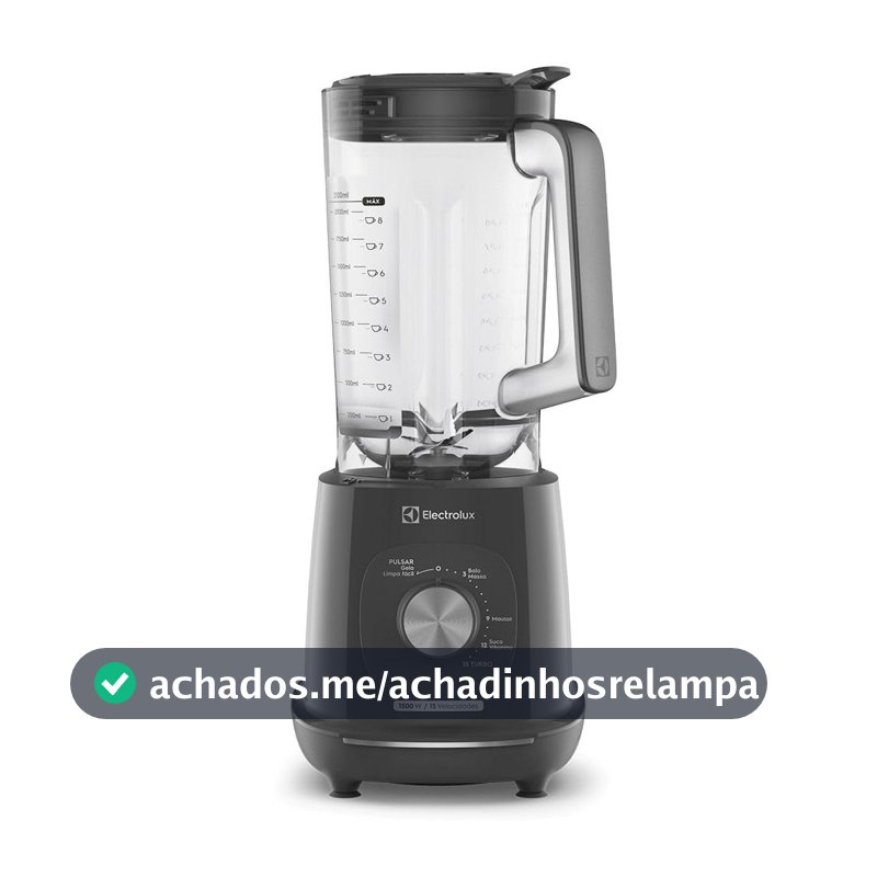 Liquidificador Electrolux 1500W 3,2L Pulsar 3 em 1 15receitas pre-programadas Efficient com TriForce 15 Velocidades Cinza EBL1500 220v