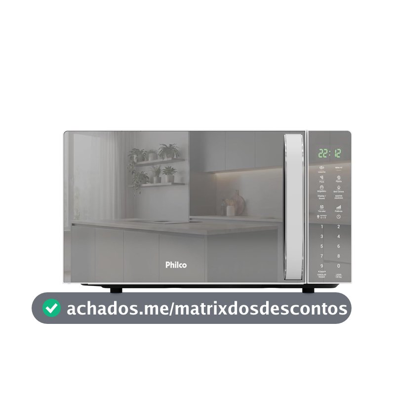 Micro-ondas Philco 20L Espelhado Pintura Limpa Fácil PMO24E 127v