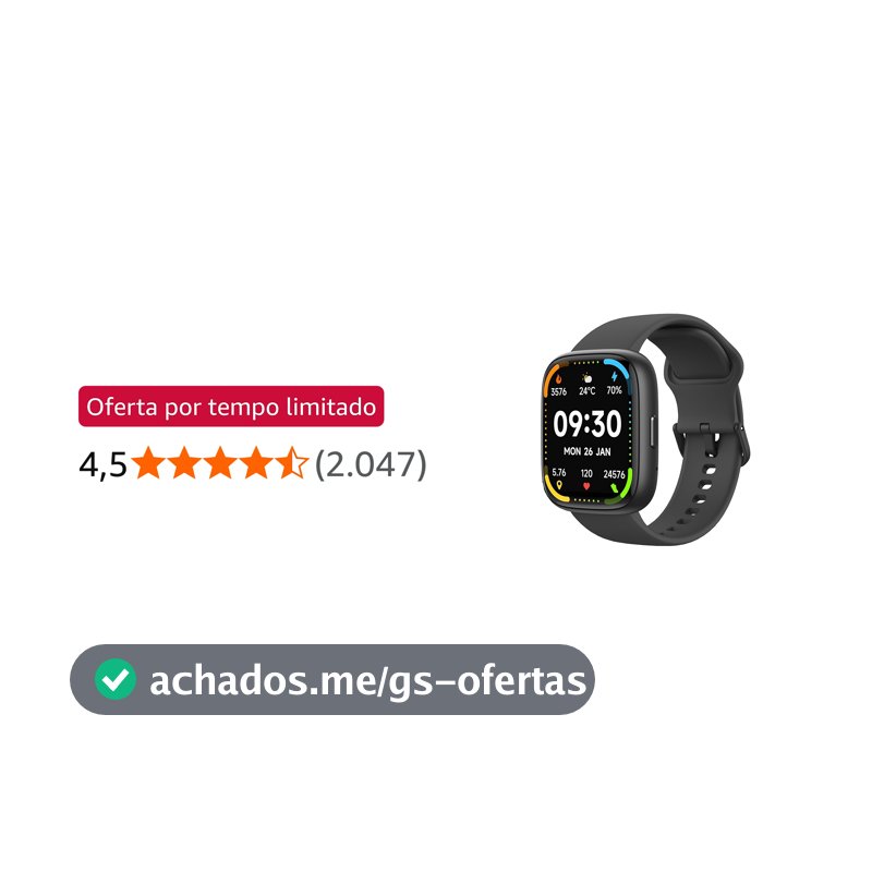 Bettdow SmartWatch, relogio smartwatch com Ecrã tátil e Alexa, à prova d'água IP68, relogio feminino e masculino, com 100+ modo esportivo e recebimento de notificações(preto)