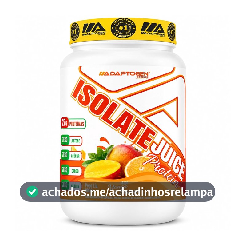 Tasty Isolate Juice Manga & Laranja 900g - Proteína Isolada, Zero Açúcar, Sem Lactose - Adaptogen Science