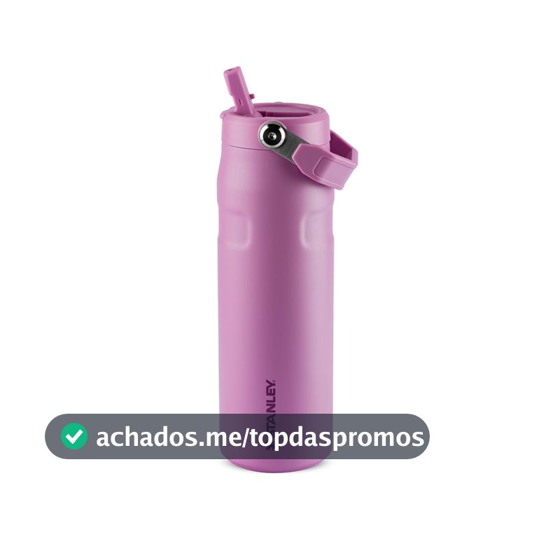 Stanley - Garrafa de Água Aerolight Flip Straw, Canudo Integrado, Abertura Grande, Aço Inoxidável Leve, 710ml Lilac