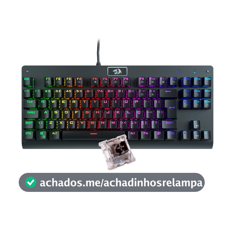 Teclado Mecânico Gamer Redragon Dark Avenger K568-2 Rgb Switch Brown Com Fio