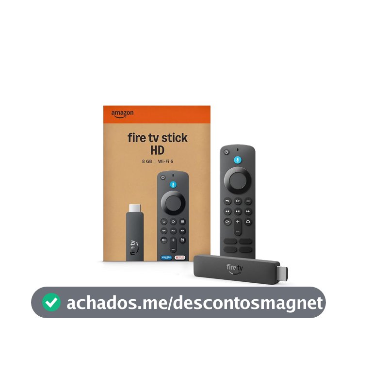 Amazon Fire TV Stick HD (modelo mais recente), Controle Remoto por Voz com Alexa, alimentado pela TV, com configuração simples e Acesso Antecipado à Alexa+