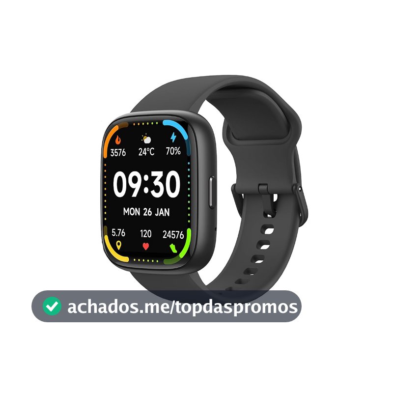 Bettdow SmartWatch, relogio smartwatch com Ecrã tátil e Alexa, à prova d'água IP68, relogio feminino e masculino, com 100+ modo esportivo e recebimento de notificações(preto)