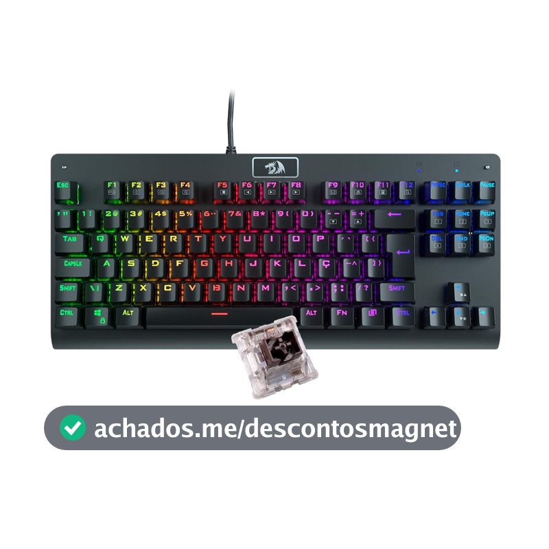 Teclado Mecânico Gamer Redragon Dark Avenger K568-2 Rgb Switch Brown Com Fio