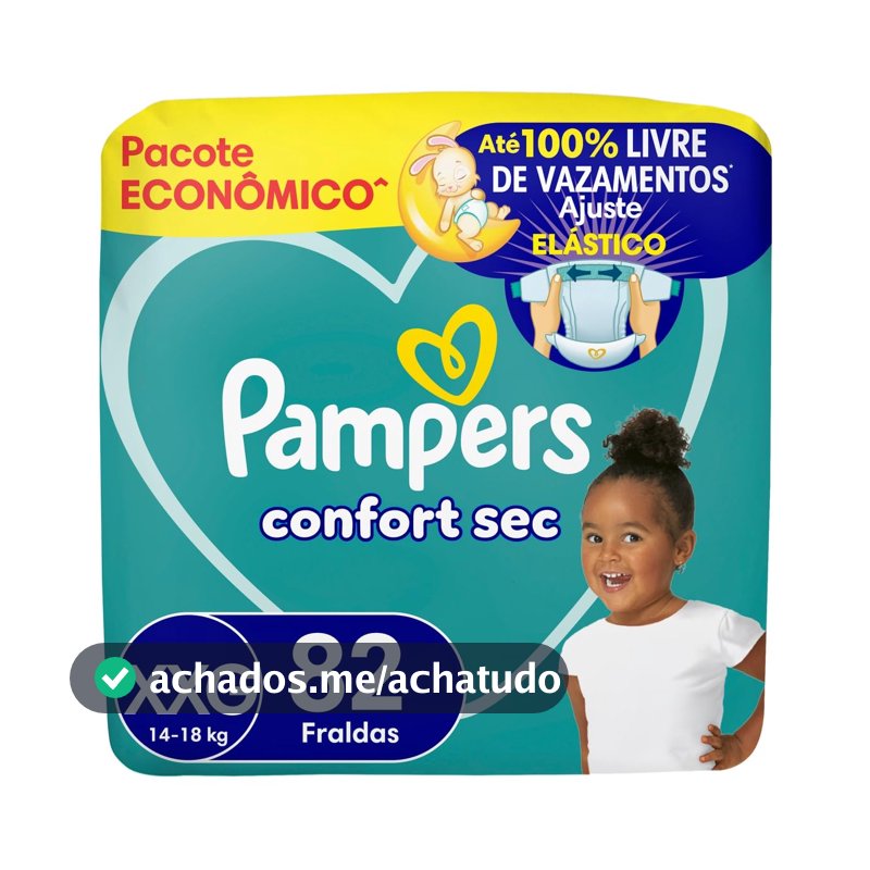 Fralda Pampers Confort Sec Tamanho XXG, 82 Unidades