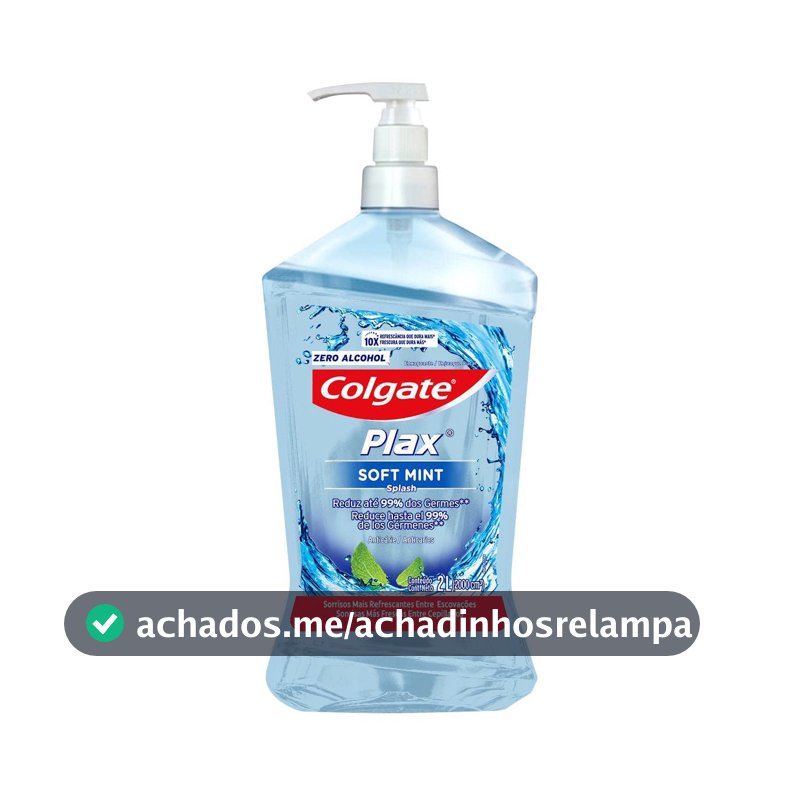 Colgate Plax Soft Mint Enxaguante Bucal Sem Álcool, 2L