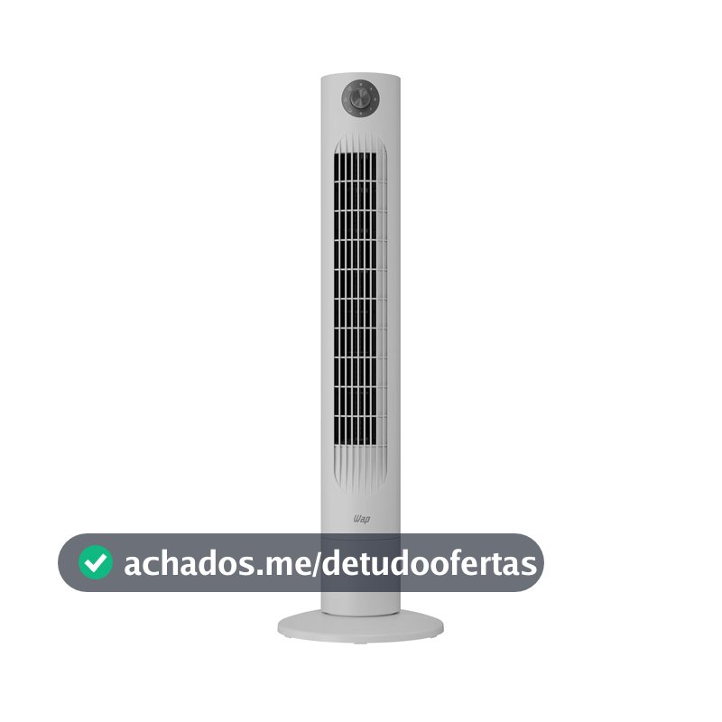 WAP Ventilador Vertical AIR BREEZE 3 Velocidades, Oscilação De 60°, Motor Silencioso E Alça de Transporte 60W 127V