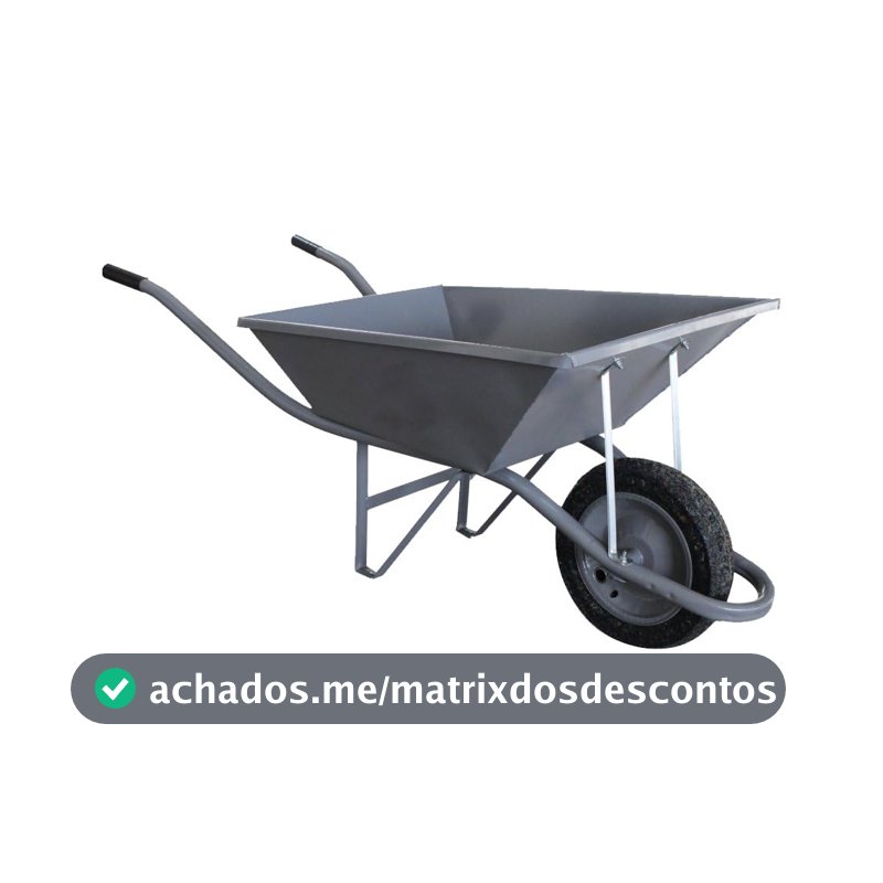 Carrinho de Mão Esfera CH22-45 Litros Pneu Maciço Force 3,25x8 Cinza