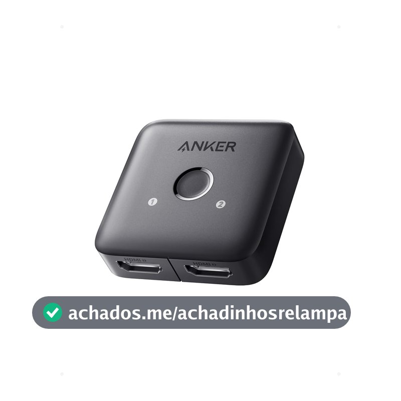 Anker Switch HDMI 4K@60Hz, Splitter HDMI 2 em 1 Saída, Comutador Monitor