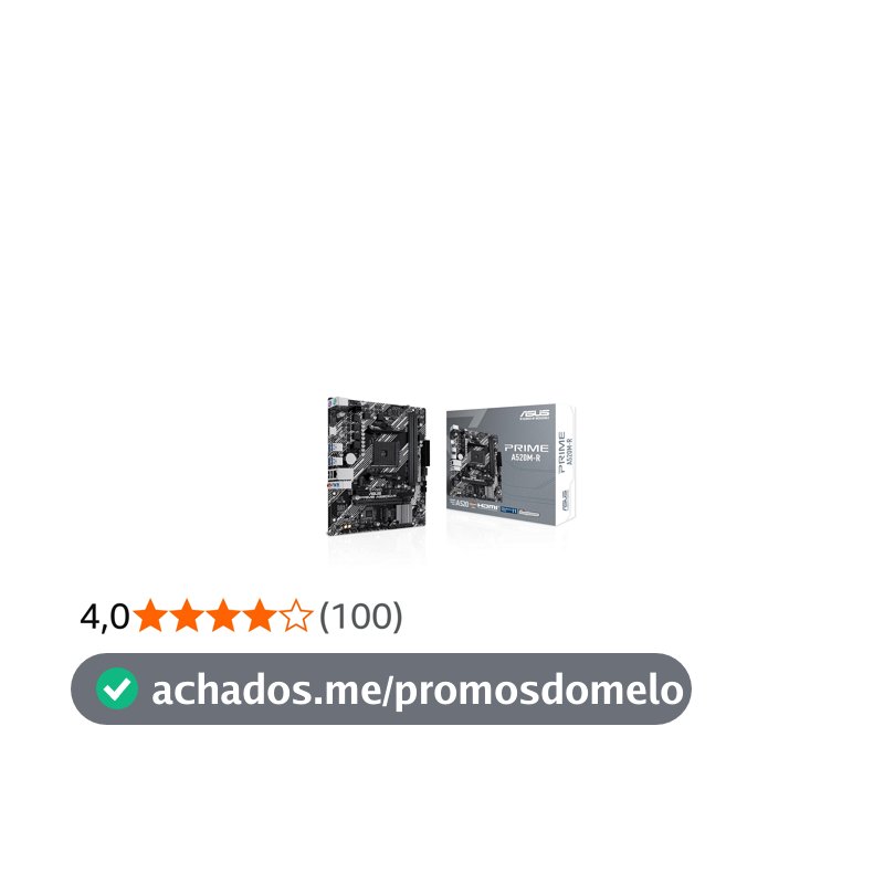 Asus PRIME A520M-R Placa Mãe AM4 DDR4 HDMI M.2 USB 3.2