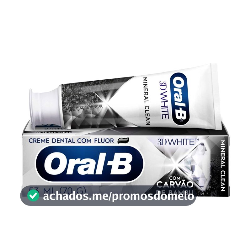 Oral-B Pasta de Dente 3D White Mineral Clean Carvão de Bambu 70 g