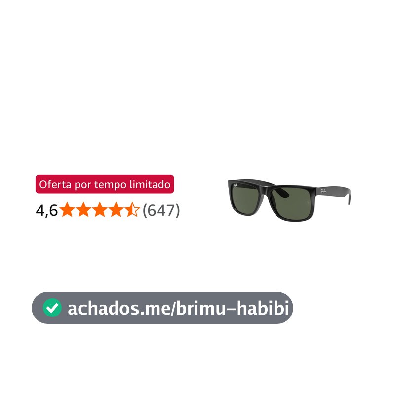 Óculos de Sol Ray-Ban Justin Unissex, Tamanho 57