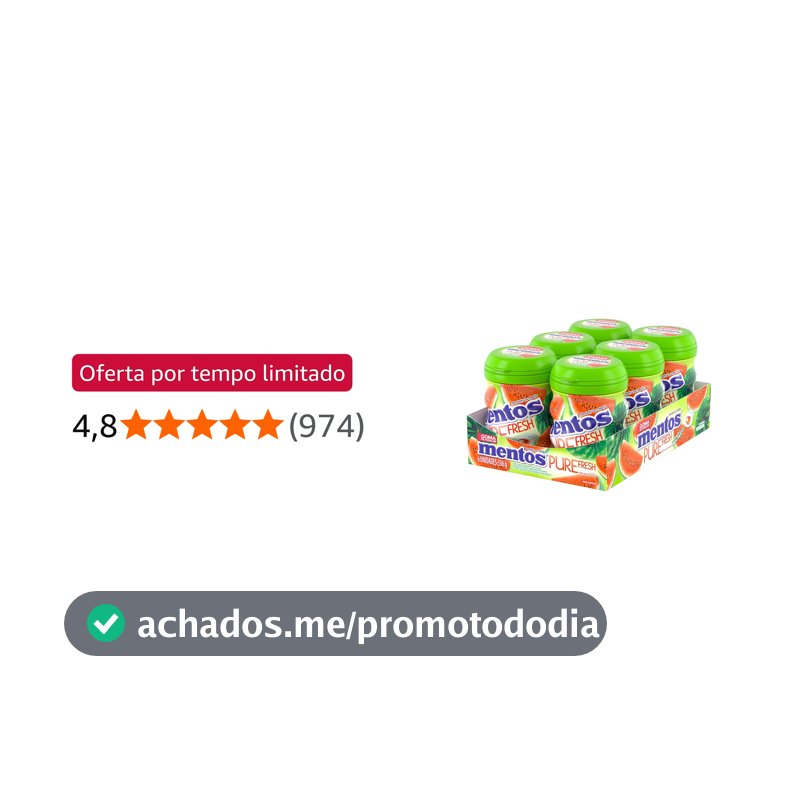 Mentos Pure Fresh Melancia Gomas de Mascar Sem Açúcar Sabor Melancia - Display 336g