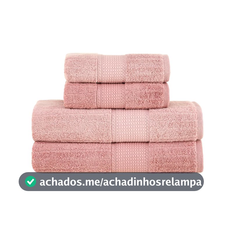 Jogo de Toalhas Buddemeyer Fio Penteado Alva Banho Rosa/Rosa 4 Peças