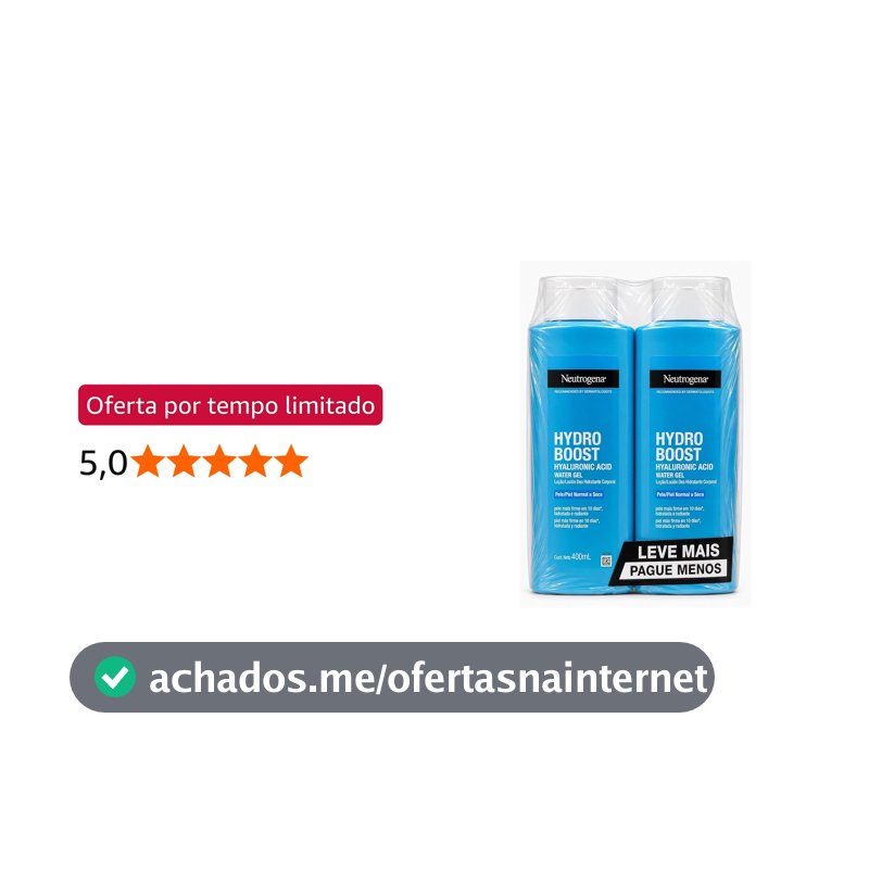 Hidratante Corporal Neutrogena Hydro Boost Water Gel, 2 Unidades de 400ml