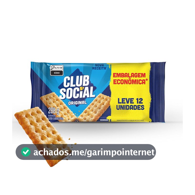 Club Social original - Biscoito regular, embalagem econômica, 288g