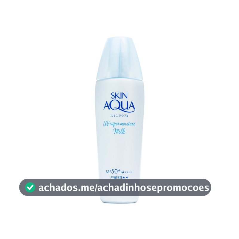 SKIN AQUA® Super Moisture Milk 40g - Protetor Solar Facial sem cor FPS50 com Ácido Hialurônico e Textura Leve