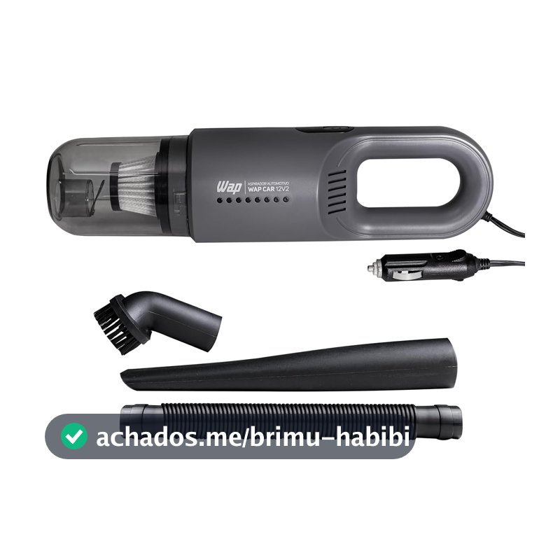 WAP Aspirador de Pó Automotivo Car 12V2, Portátil, 420ml, com Recipiente Removível e Filtro Lavável, 180W 12VDC