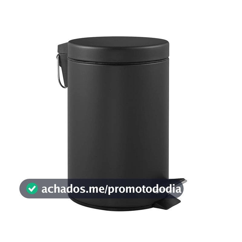 Lixeira com Pedal Standerd Color 5 L Preto Brinox