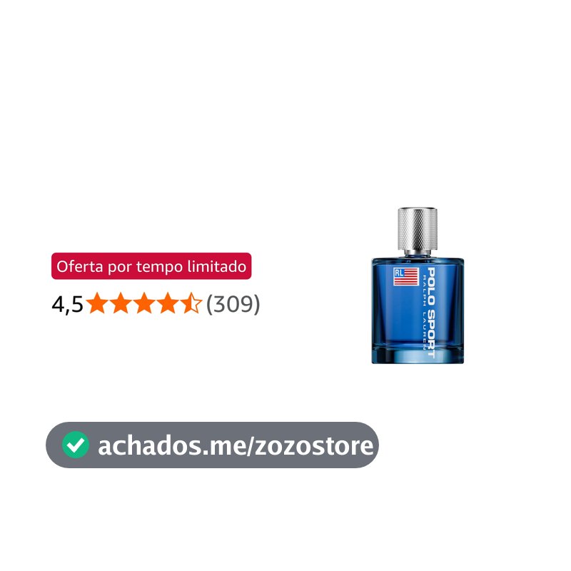 Ralph Lauren Polo Sport Perfume Masculino, Fragrância Aromática Cítrica para Homens com Estilo de Vida Ativo, Eau de Toilette Refrescante e Energizante 100ml