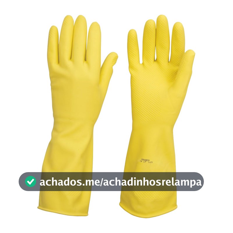 Vonder, Luva De Látex, Tamanho M, Cor Amarela, Antiderrapante, Com Forro.
