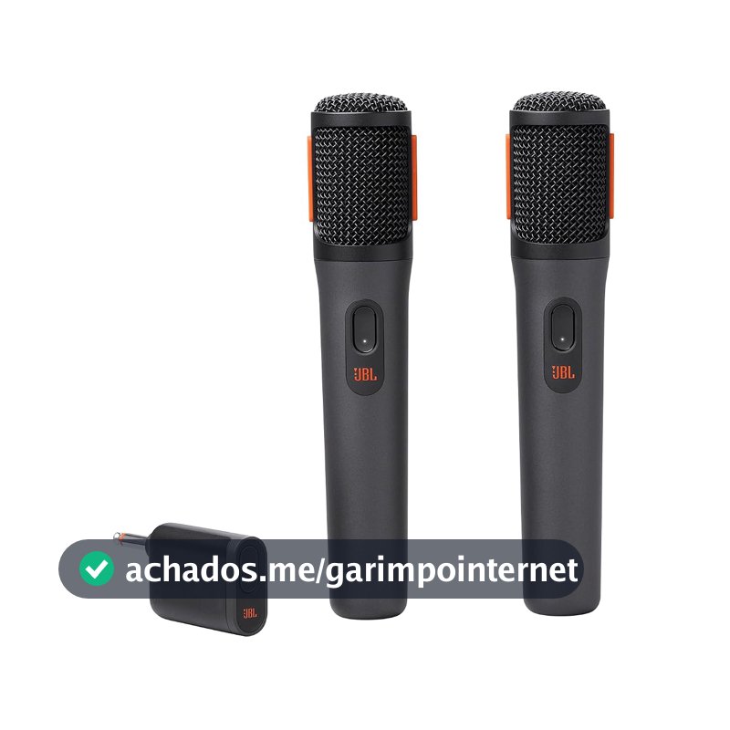 JBL, Microfone Sem Fio, PartyBox Wireless Mic, Par com Receptor - Preto