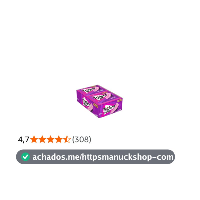 Chiclete Trident Max Cool Raspberry Sem Açúcar - Caixa com 14 unid. de 16,5g