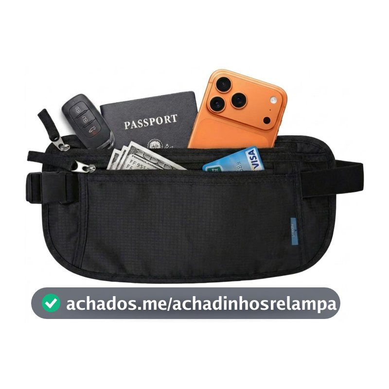 Pochete Doleira Antifurto para Viagem Festas e Academia Porta Celular Documentos e Dinheiro Invisível