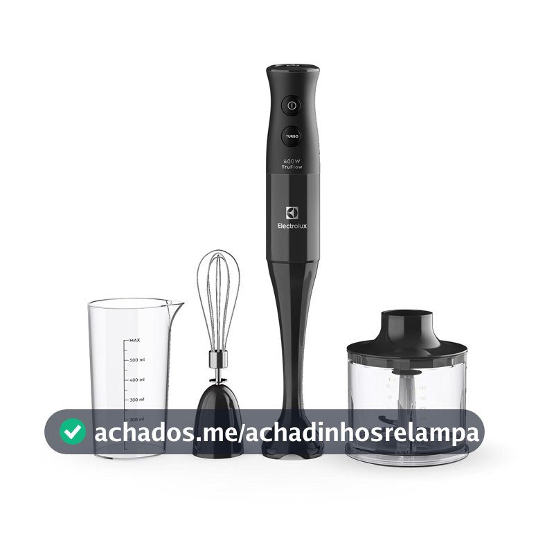 Mixer Misturador Multiuso Electrolux 3 em 1 400W 2 velocidades 3 acessórios mini processador capacidade resistente temperatura 600ml livre BPA EIB10 preto 220v