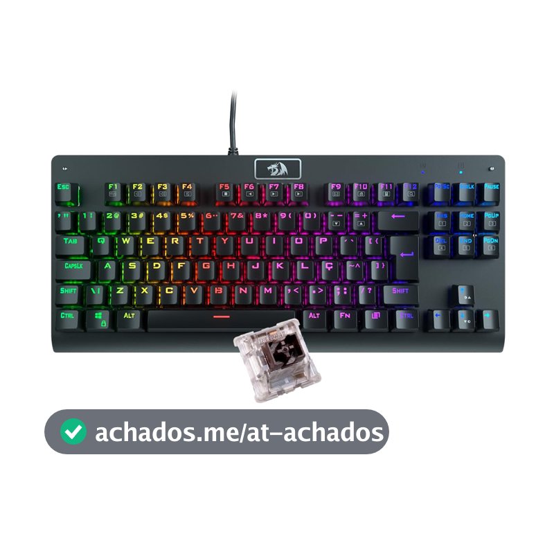Teclado Mecânico Gamer Redragon Dark Avenger K568-2 Rgb Switch Brown Com Fio