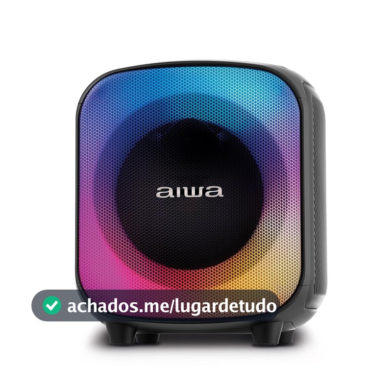 Caixa de Som PartyBox AIWA PB-07 Bluetooth 8H RGB USB TWS Preto