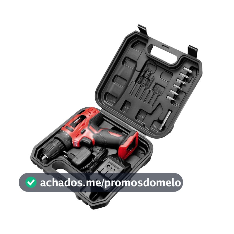 Furadeira e Parafusadeira à Bateria, Mondial, Vermelho, Bivolt - FPF-06M