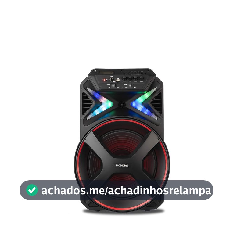 MONDIAL Caixa Amplificada Connect Lights, Preto/Vermelho, 400W RMS, Bivolt - CM-400