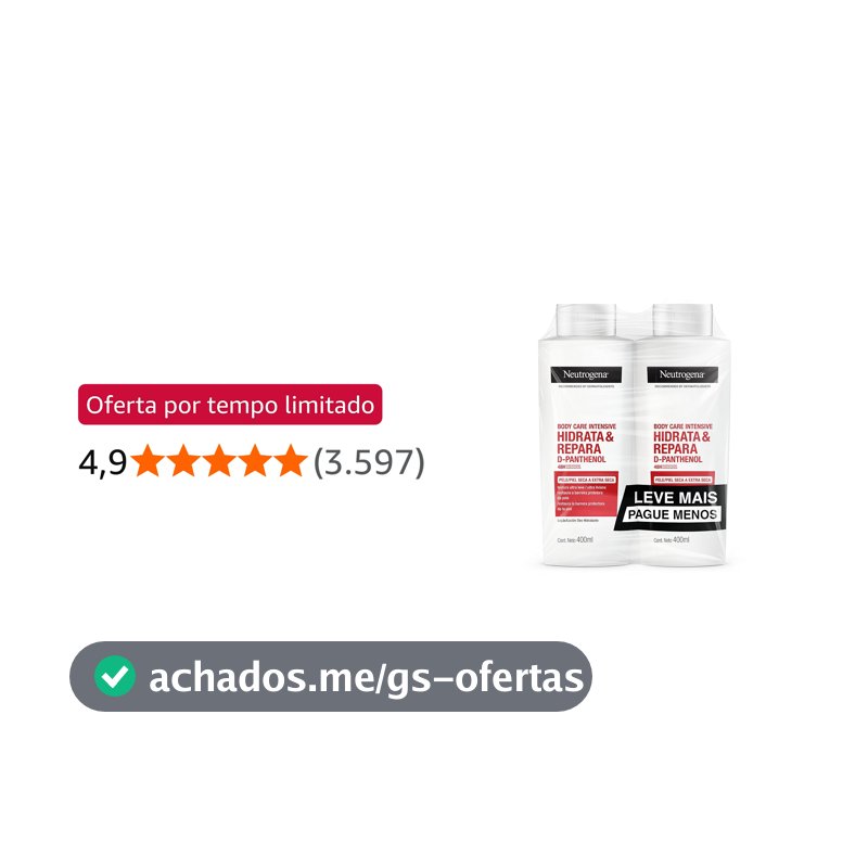Creme Hidratante Neutrogena Hidrata&Repara, Kit 2 Unidades de 400ml