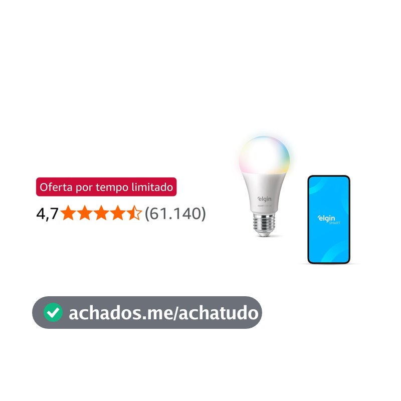Lâmpada Inteligente Smart Color 10W Elgin RGB Wifi Compatível com Alexa e Google Home