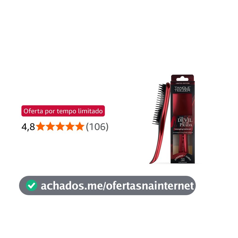 Tangle Teezer - Escova de cabelo desembaraçadora The Ultimate Detangler para todos os tipos de cabelo. Cor: Vermelho metalizado - Diabo Veste Prada 2