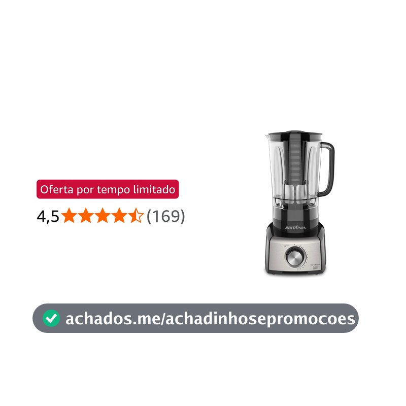 Britânia Liquidificador BLQ1380P Pro Maxx 6 Inox 3L 1200W 220V
