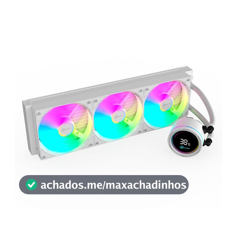 Water Cooler Gamer Kalkan Alpha 360 ARGB com display Branco KLK00049