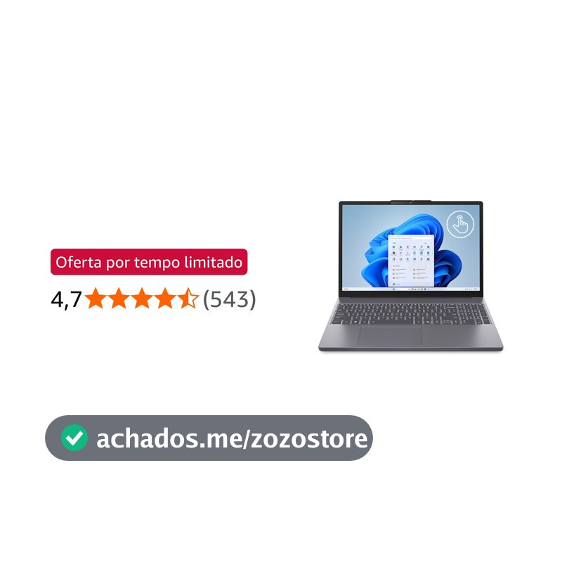 Notebook Lenovo IdeaPad Slim 3 15.3" Touch Screen - Luna Grey - Intel Core i5-13420H, 8GB RAM, 512GB SSD, Windows 11