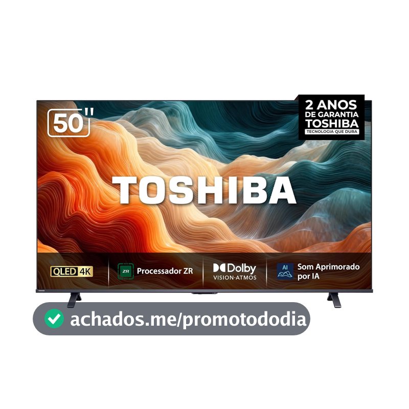 Toshiba Smart TV MiniLED QLED 4K 50" Polegadas 50M450RS com Processador de AI ZR Som Aprimorado por AI Modo Game