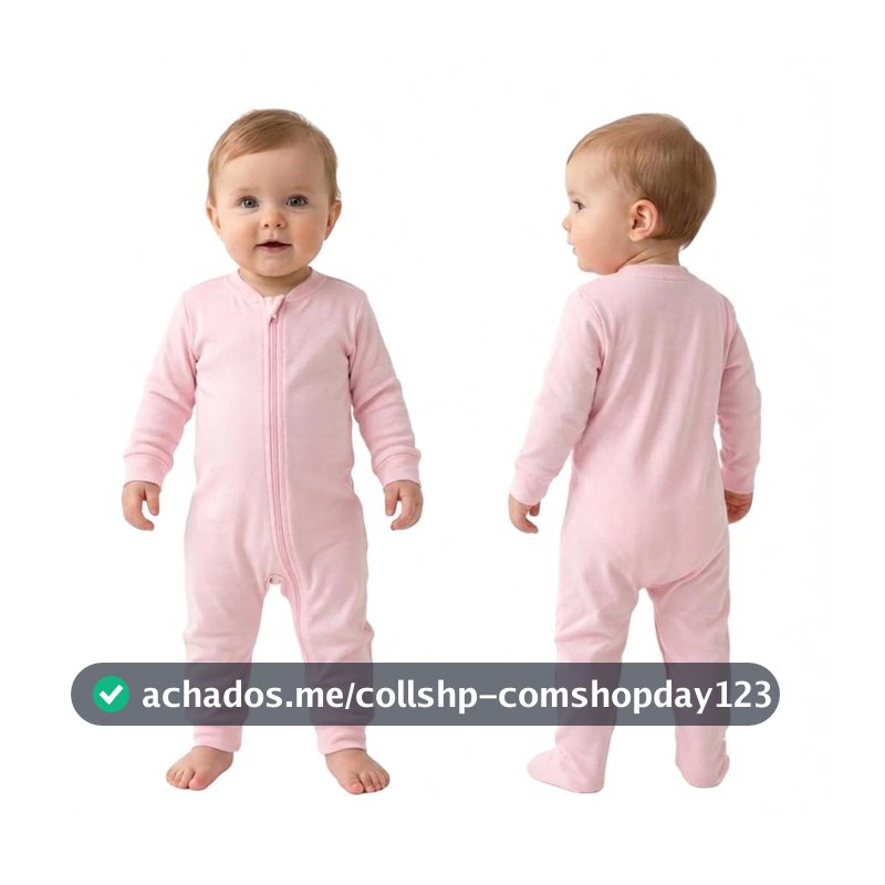 Macacão Bebê Vira Pé Estampas Sortidas - Roupa de Bebê Com Pé Reversível e Protetor de Zíper Manga Longa Enxoval