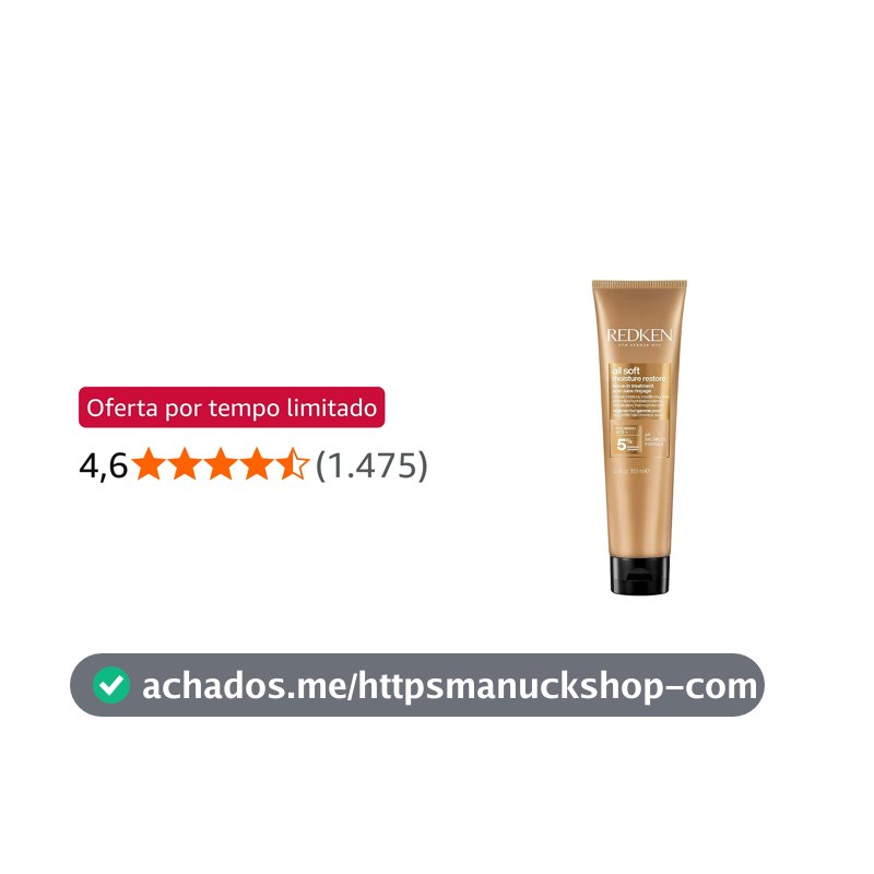 Redken All Soft Moisture Restore Leave-in para Cabelos Secos e Opacos, com Óleo de Argan e Ácido Hialurônico, Hidratação Profunda, Brilho e Proteção Térmica, 150ml