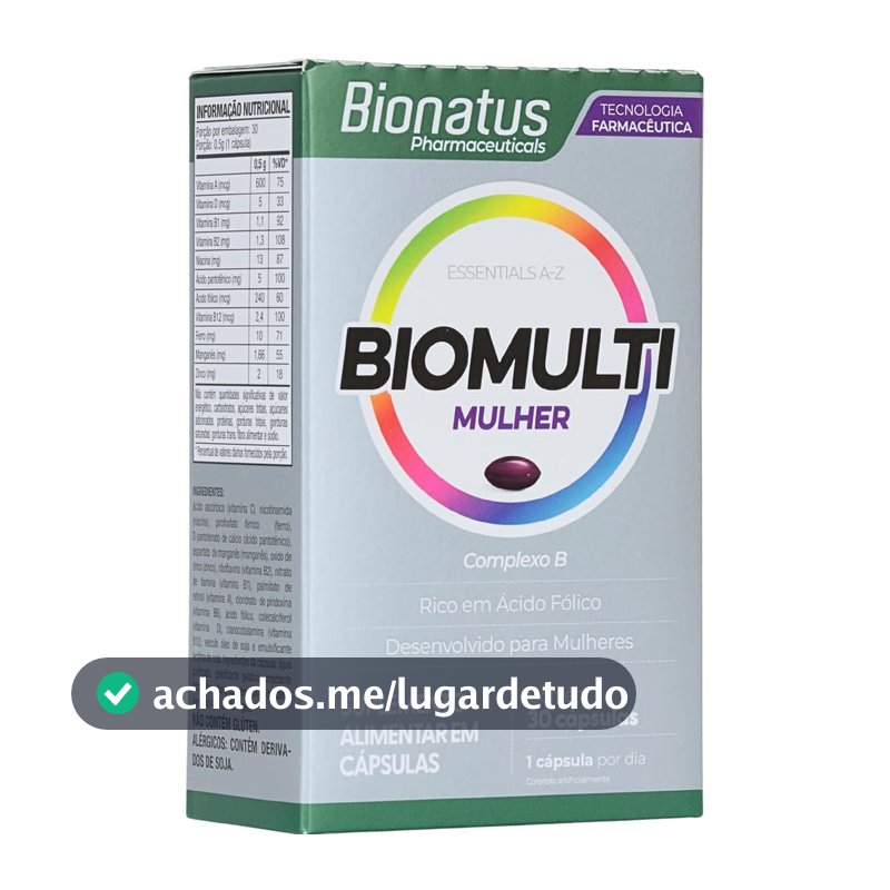Bionatus, BioMulti, Mulher, Suplemento alimentar, 30 cápsulas, Cinza