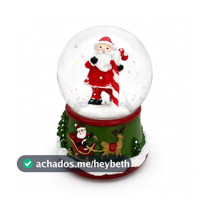Oferta por tempo limitado: Globo de Neve Natalino Papai Noel Resina e Vidro 6cm